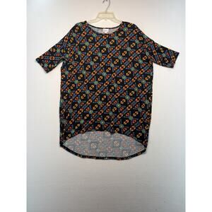 New W/O Tags Lularoe Irma WomenSmall Short Sleeve Mosaic Geometric Tunic Shirt